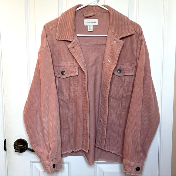 Women’s Paraphrase Pink Corduroy Oversized Jacket 100% cotton - Picture 2 of 8